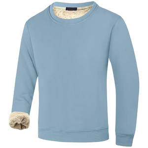 Men's Custom Logo 280 GSM Sherpa Lined <b>Long</b> <b>Sleeve</b> Crew Neck Sweatshirt Fashionable Custom Private Label Manufacturer - Product Image 4