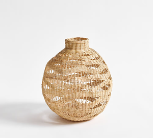Vase rond tissé en rotin Fabriqué au Vietnam Matériau écologique pour la décoration intérieure et la vaisselle Vente en gros - Product Image 1