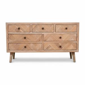 Meuble TV en bois de pin massif à motif chevron moderne de luxe avec couleur personnalisée Salon - Durable Fabriqué au Vietnam Meubles de maison - Product Image 2