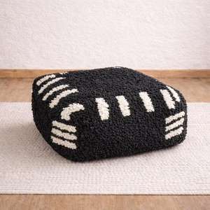 Puf de Cuero Marroquí Hecho a Mano, Otomana Tradicional Artesanal, Decoración del Hogar, Asiento Boho para Sala de Estar - Product Image 1