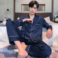 Pyjama en satin de soie doux et respirant, style décontracté, manches longues, surdimensionné, confortable, pour la nuit, T-shirt de nuit, robe de nuit