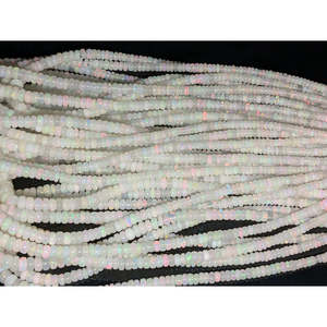 Cuentas de Cristal Natural Welo LUSTRE de 3-5mm, Forma de Pez Lisa, Blancas, Hilo de 16 Pulgadas, Alto Brillo, Etíopes, Sueltas, Premium, para Joyería DIY - Product Image 1