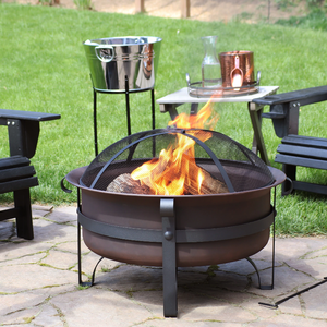 A <b>deep</b> <b>bowl</b> steel firepit created to hold thick logs and provide extended warmth and outdoor warmth for Garden for Outdoor Use - Product Image 3