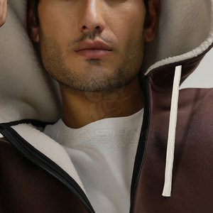 Vêtements tendance pour la saison froide, pour un style de vie moderne, sweat à capuche doublé en sherpa, tissu chaud et doux, design confortable, tenue de tous les jours - Product Image 6