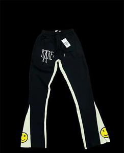 กางเกงโอเวอร์ไซส์สำหรับผู้ชายพิมพ์ลาย3D ผ้าฟลีซกางเกงขาบานแบบเรียงซ้อนสำหรับชายและหญิง - Product Image 3