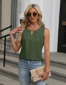 Femmes 2025 basique ample débardeur été affaires décontracté travail habillé sans manches tenue femmes Blouses et chemises - Product Image 2