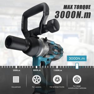 Llave de Impacto Inalámbrica de 6.0A con Batería, 1 Pulgada, Sin Escobillas, Alto Torque de 2200 Ft-lbs (3000Nm), Cargador Rápido, Estuche de Transporte, 20V/21V, Uso Pesado - Product Image 6