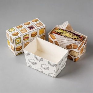 Boîte à sandwichs pour petit-déjeuner en papier, personnalisable, très vendue, pour emporter, avec couvercle, pour boulangerie - Product Image 6