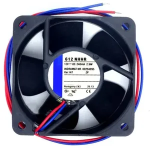 Ventilateur axial de refroidissement DC EBMPAPST 612NHHR 60x60x25 12V à deux fils, pales en plastique, roulement à billes pour la construction, l'habitation et l'agriculture - Product Image 1