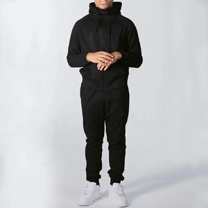 NOUVEAU 2023 Ensemble de survêtement deux pièces pour homme, style color block, coupe ajustée, 100% coton, style vintage, séchage rapide, respirant, léger - Product Image 1