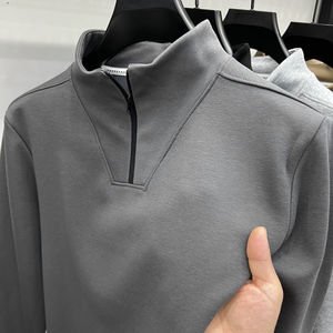 Opulent Half Zip Street Style Sudadera informal Streetwear Jersey de manga larga Sudaderas con capucha de tela de punto de algodón lujoso para hombres - Product Image 1