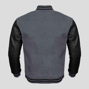 แจ็กเก็ตทีมตัวแทนแขนเสื้อหนังสีดำปักโลโก้ได้ตามต้องการ - Product Image 2