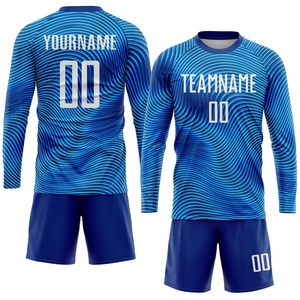 เสื้อฟุตบอลแบบซับลิเมชั่นคุณภาพพรีเมียม ลายไล่เฉดสีน้ำเงิน คอกลม แขนสั้น ผ้าโพลีเอสเตอร์ซับเหงื่อ สำหรับทีม - Product Image 5