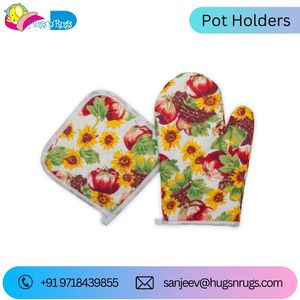 Ensemble de mitaines de four et de porte-casseroles Super Soft 100% OEM Premium Collection Fournisseur indien - Product Image 2