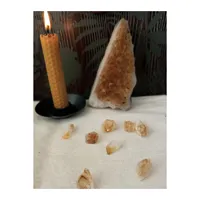 Pierre de citrine brute non traitée taille portefeuille - Pierre de l'abondance et de la prospérité
