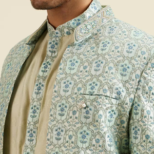 Nuevo traje de Sherwani dorado negro de moda MOQ bajo hecho a medida OEM algodón hombres étnico Shalwar Kameez indio pakistaní para niños - Product Image 3