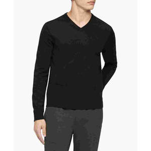 Maglione Calvin Klein da Uomo, Taglia XS, Collo a V in Lana Merino, Manica Lunga, Colore Antracite, con Logo e Stampa, Fornitura ODM - Product Image 1