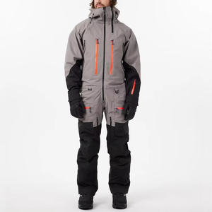 Combinaison de ski professionnelle unisexe, nouveau design color block, fermeture éclair, coupe ample, coupe-vent, imperméable, confortable et respirante - Product Image 1