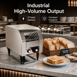 Tostadora Eléctrica Comercial de Banda Transportadora 220V Continua para Cafetería Escolar, Comedor y Cocina de Desayunos - Product Image 3