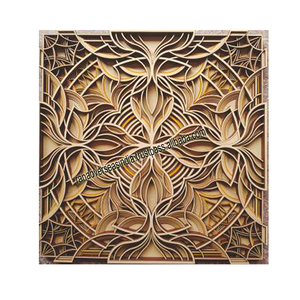 Modern Mandala Design Engineering Wood Multi-Functional <b>Spring</b> Square Scenic Pattern Engraved Customized Logo Modern Art Wall - Product Image 5
