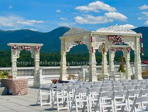 Grand extérieur Bollywood Mandap pour les mariages à destination USA Golden Fiber Mandaps vente mariage traditionnel hindou Australie - Product Image 4
