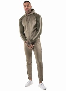 Chándales de estilo de tendencia para hombre, venta al por mayor, algodón liso, 100%, chándal ajustado, pantalones para correr, conjunto deportivo, mono, chándal OEM - Product Image 2
