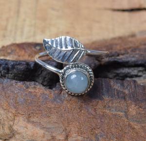 เครื่องประดับสำหรับผู้หญิงแหวนเงินสไตล์ Boho 925เครื่องประดับเงินแท้พลอยคาลซิโดนี - Product Image 3