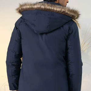 Chaquetas Parka de Manga Larga, Gruesas, Cálidas y Resistentes al Viento, Chaqueta Parka de Alta Calidad con Capucha, Color Sólido, para Hombre - Product Image 2