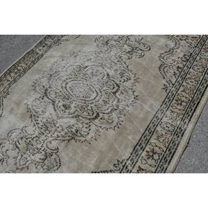 Alfombra turca Vintage Beige clásica de 5,6x9,1 pies, alfombra de felpa hecha a mano, Material de lana, diseño de retazos, pasillo Rectangular de látex, nuevo - Product Image 5