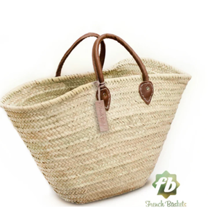 Sac en paille de qualité supérieure, panier français, panier de marché français, sac de plage, panier marocain fait main - Product Image 1