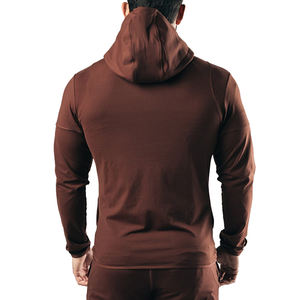 Ensemble de survêtement de fitness XL avec sweat à capuche zippé et pantalon de jogging, respirant, coupe-vent, écologique, séchage rapide, design uni, impressions de logo personnalisables - Product Image 3