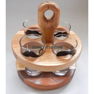 Premium Home Accessories Wooden Glass <b>Holder</b> Best Wine Serving <b>Utensil</b> With 4 Glass Holding Capacity High Quality Made Accessory - Product Image 4