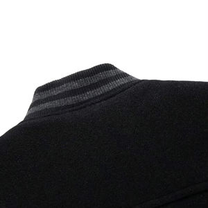 Veste universitaire de baseball pour hommes personnalisée long bombardier noir avec laine nouvel état pour veste d'hiver veste de baseball universitaire pour hommes - Product Image 3