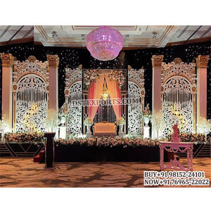 Decoración de escenario de boda Voguish con marcos de puerta, escenario de fiesta de recepción de boda moderno, escenario de Ceremonia de anillo de boda más hermoso - Product Image 1
