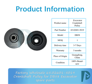 Factory Wholesale 65.02601-5019 Crankshaft <b>Pulley</b> for DB58 Excavator Spare Parts - Product Image 3