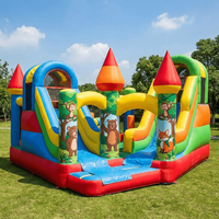 Château gonflable géant écologique Dragon avec parcours d'obstacles, toboggan et aire de saut pour enfants