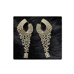 Bijoux en diamant CVD Boucles d'oreilles fantaisie Boucles d'oreilles en diamant CVD en or jaune 14kt Boucles d'oreilles diamants CVD Fabricant de bijoux de mode - Product Image 2