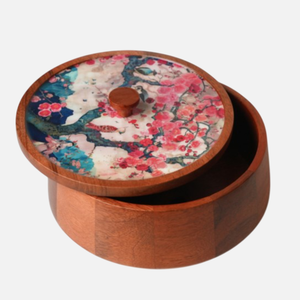 Caja Chapati decorativa redonda moderna, cazuela de Material de madera de primera calidad con tapa para decoración de hogar y mesa de comedor - Product Image 6