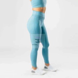 Women's Breathable Knitted Gym Yoga Leggings with Comfortable Feature Customizable Logo on Waist - Product Image 5