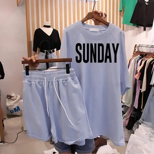 Ensemble décontracté, élégant, short surdimensionné, haute qualité, séchage rapide, vente en gros de coton biologique 2 pièces pour femmes - Product Image 1