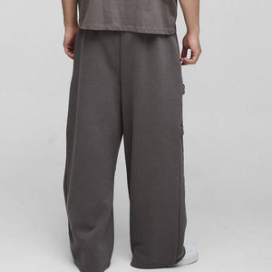 Pantalon de jogging décontracté pour homme, écologique, à séchage rapide, en molleton, 100% coton, taille mi-haute, logo brodé, pantalon ample - Product Image 3