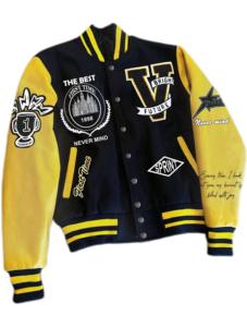 Veste universitaire Letterman de baseball personnalisée pour hommes du fabricant OEM manches en cuir brodées en chenille de haute qualité coupe-vent - Product Image 2