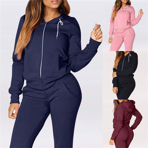 Ensemble de survêtement 2 pièces Survêtement imprimé bouffant personnalisé pour femmes Survêtement en coton polaire surdimensionné Vente en gros Survêtements pour femmes - Product Image 1
