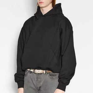 เสื้อฮู้ดแฟชั่นแบบพรีเมียมของผู้ชายเสื้อฮู้ดผ้าฝ้ายผสมเฟรนช์เทอร์รี่สีเทาเสื้อสเวตเตอร์มีฮู้ดกำหนดโลโก้ได้เองสำหรับผู้ชาย - Product Image 4