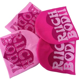 Venta al por mayor logotipo personalizado 3D bordado diseñador elástico acrílico tejido invierno gorro cálido invierno gorro - Product Image 1