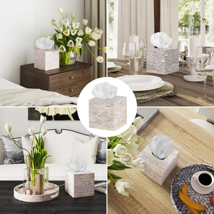 Vintage Handmade <b>Tissue</b> <b>Box</b> Holder Mother <b>of</b> Pearl Inlay Wooden <b>Tissue</b> <b>Box</b> Napkin Organizer for Kitchen Bathroom and Office - Product Image 5