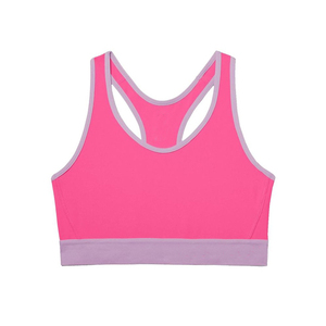 Soutien-gorge de sport imprimé sublimé personnalisé avec logo OEM Quatre aiguilles Six lignes Spandex Haut court dos nu sans couture Yoga Gym Fitness - Product Image 2