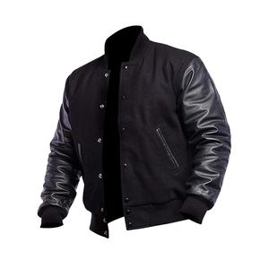 Chaqueta de béisbol de la Universidad Varsity para hombre de talla grande a la moda, estilo único, Collage de lona, chaqueta con parche en blanco bordado 3D - Product Image 4