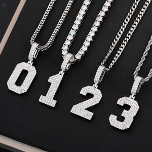Pendentif personnalisé avec numéro en diamant de laboratoire, argent sterling 925, glacé, unisexe, pendentif hip-hop - Product Image 5