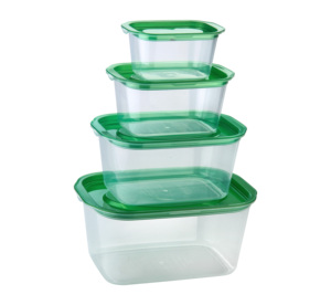 Chất lượng cao thân thiện với môi 4 cái Set hiện đại hình chữ nhật container thực phẩm 200 + 500 + 1000 + 2000ml Công suất PP nhựa xuất khẩu Ấn Độ - Product Image 4